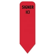 Redi-Tag French Arrow Message Page Flags in Dispenser, SIGNER ICI, Red, 120/PK - RTG81037