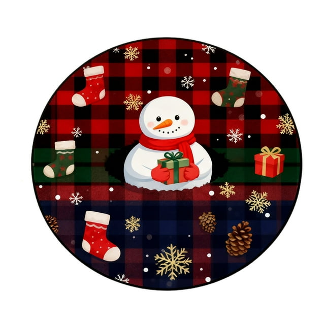 Faux Carpet Cozy Home Soft Area Rug Holiday Season Imitation Material Festive Design Easy to Clean for Living Room Bedroom