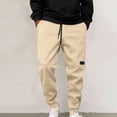 thumbnail image 2 of HOOMEUMY Men's Jogger Pants Sweatpants Elastic Waist Drawstring Trousers Loose Fit Sport Jogging Bottoms Comfortable Workout Training Running Khaki XXXL, 2 of 8