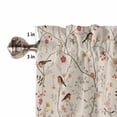 thumbnail image 5 of Tier Curtains 45 Inches Long, Flowers Birds Window Treatment Curtain Drapes, Country Retro Botanical Floral Branches Window Half Privacy Curtains for Bedroom Bathroom, 42"x45", 2 Panels, 5 of 7