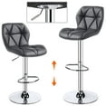 thumbnail image 6 of Topeakmart 2pcs Adjustable PU Leather Swivel Bar Stools with Backrest, Gray, 6 of 11