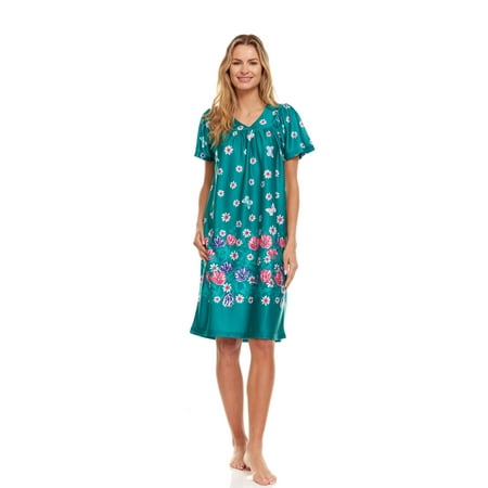 

Lati Fashion Women Nightgown Sleepwear Female Sleep Dress Nightshirt Green XXXL