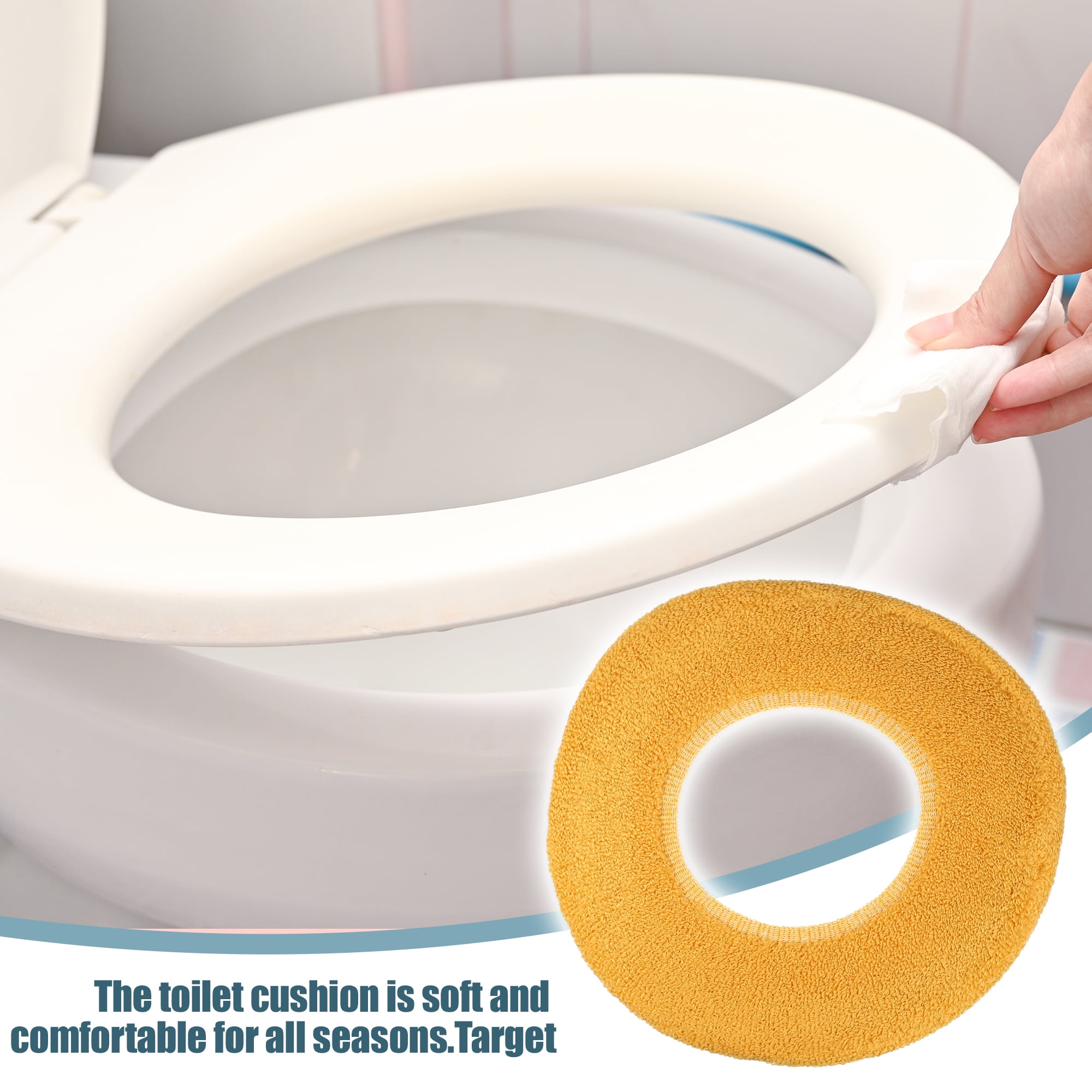 4 Pcs Stretchable Thicker Toilet Seat Cover Pad Lid Bathroom