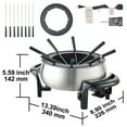 thumbnail image 2 of VEVOR 3 qt Electric Fondue Pot Set Chocolate and Cheese Melting Warmer Silver, 2 of 9
