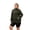 Army Green, variant on Plus Size Waffle Knit Zip up Jacket for Women, Long Sleeve Stand Collar Casual Outerwear with Pockets
