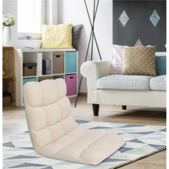 Luxury Bedding FRC2740-US Urban Microfiber Modern Contemporary Armless Quilted Beige Recliner Chair