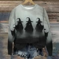 thumbnail image 5 of Womens Fleece Lined Sweatshirts Oversized Drop Shoulder Crewneck Sweat Shirts Loose Casual Halloween Graphic Sweater Coffee, L, 5 of 6