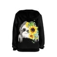 thumbnail image 2 of Xoenoiee Girls Hoodies Hooded Sweater Long Sleeve Top Pullover Hoodies with Kangaroo Pocket for Fall Winter Athleticwear for Kids, Sunflower Sloth Pattern, XL, 2 of 7