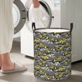 thumbnail image 4 of Goofa Modern Yellow Excavator Printed Circular Hamper,Laundry Basket with Handles,Storage Baskets Foldable,Large Capacity Laundry Hamper-Medium, 4 of 8