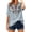 Sky Blue, variant on cocolona Womens Summer Trendy Linen Tops V Neck Embroidery short Sleeve Shirts Dressy Casual Blouses
