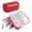 Red, variant on Clearance Under $5, 1 Pack Large Capacity Pencil Case, Expandable Pen Pouch with Initial Patch, Aesthetic Canvas Organizer for Office & Art Supplies, cloth, One Size(BU1)