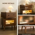 thumbnail image 5 of Cubehom LED End Side Table Bedside Tables for Living Room Night Stand with Glass Top for Adult 19.6'D x 13.7 'Wx 27.6'H, 5 of 7