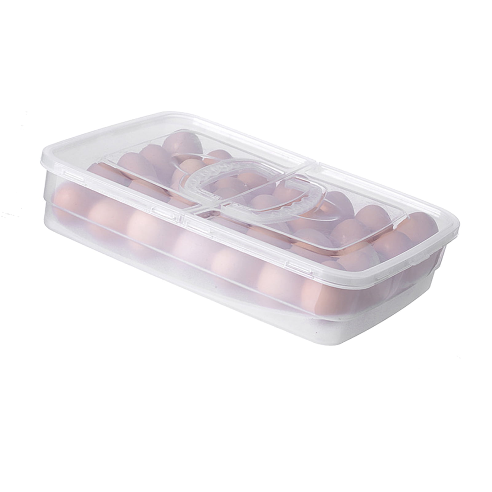 Eggs Carrier, 34 Grids Practical Plastic Portable Egg Holder Large Capacity Compact Versatile With Handle For Outdoor Camping