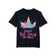 thumbnail image 1 of Camiseta para niños: linda camiseta de algodón con estampado floral de unicornio y texto "Feliz primer día de preescolar". Camiseta de manga corta con cuello redondo para niños y niñas. Lavable a má, 1 of 5