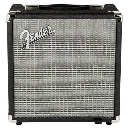 Fender Rumble 15 (V3), Black/Silver- 15 Watt Electric Bass Guitar Combo Amp