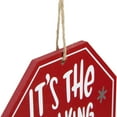 thumbnail image 5 of Northlight 5" Red Octagonal "It's the Freaking Season" Wooden Sign Christmas Ornament, 5 of 5