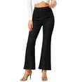 thumbnail image 1 of Pantalones Largos de Punto Liso Allegra K Negro XS, 1 of 5