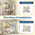 thumbnail image 4 of Garment Rack L Shaped Clothes Rack, Heavy Duty Metal Clothing Racks with 4 Hanging Rods & Adjustable Storage Shelves, Freestanding Portable Wardrobe Closet for Corner, 70.5"H x 85.4"L x 17.4"W ﻿, 4 of 9