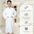 thumbnail image 4 of GOLD TEXTILES Men's Terry Cloth Bathrobe - White, Lightweight & Cozy with Adjustable Belt, Small, 100% Cotton, Pack of 1, 4 of 6