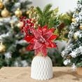 thumbnail image 4 of 10Inch Christmas Poinsettia Glitter Decor Artificial Snowy Velvet Flowers Christmas Poinsettia Flowers Picks with Stems for Christmas Tree Ornament DIY Wreath Xmas Party Supplies, 4 of 6