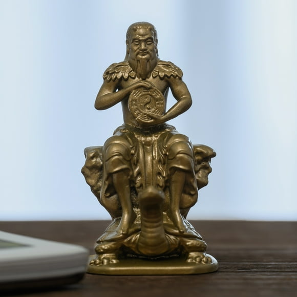 Brass Fuxi Statue – Ancient Chinese Wisdom & Harmony, Ideal for Study, Office & Spiritual Decor, Vintage Style, Taoist Protector
