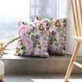 thumbnail image 6 of LALILO Throw Pillow Covers Colorful Butterfly With Watercolor Roses Green Cushion Cover 18" x 18", 2 Pack, 6 of 6