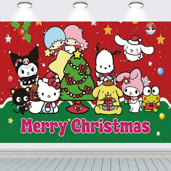 Kuromi Sanrio Halloween Christmas Party Supplies Taspestry Poster Banner Backdrop Background Wall Decor