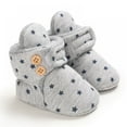 thumbnail image 1 of Newborn Infant Baby Cotton Booties With Gripper Soles, Soft Sole Stay-on Baby Shoes Ankle Crib Shoes Toddler First Walkers Winter Christmas Booties(Stars Print), 1 of 9