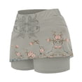 thumbnail image 6 of FASHOFT Tennis Skirts For Women Retro Floral Printed Double Layer Skort With Pockets For Daily Fitness And Leisure Wear Womens Athletic Skirt Grey, 6 of 7