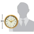 thumbnail image 2 of 9.5 in Round Wall Clock, Yellow Finish Case, Glass Lens, Second Hand, Silent Movement, 2 of 7