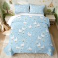 thumbnail image 2 of Erosebridal Goose Twin Quilt Set for Girls, Daisies Twin Coverlet Set, 2pcs 1 Bedspread and 1 Pillowcase, 2 of 7