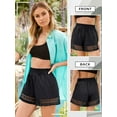 thumbnail image 4 of STARVNC Women Hollow Out Ruffle High Waisted Smocked Pocket Shorts, 4 of 7