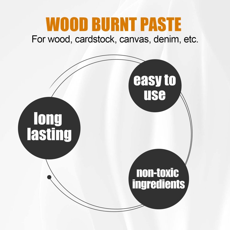 Wood Burning Gel Kit - 4 OZ Wood Burning Paste, Mini Scraper, Template  Sticker