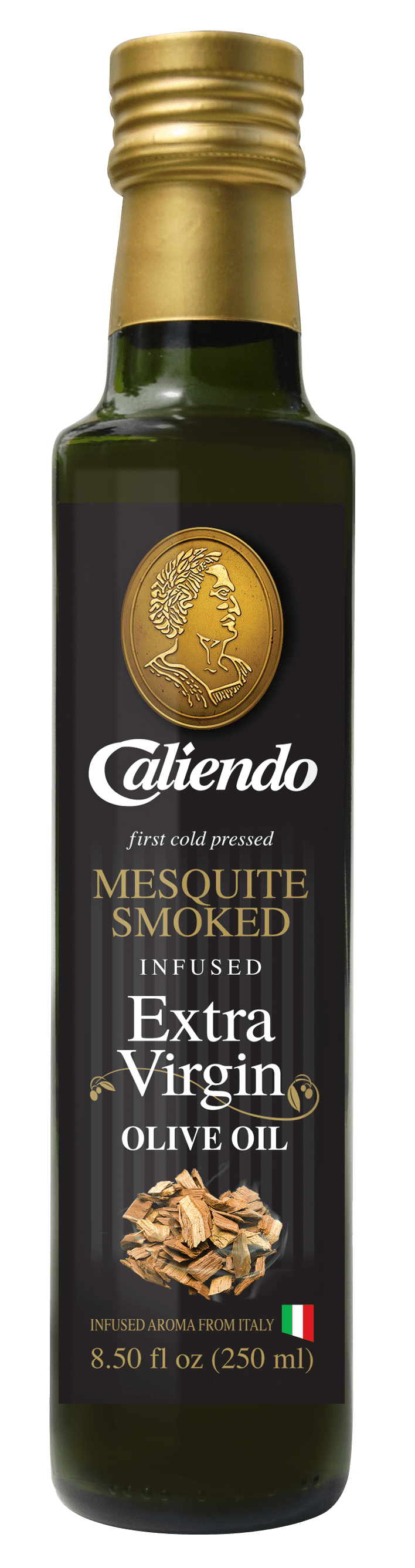 Caliendo Premium Mesquite Smoked Infused Extra Virgin Olive Oil, Authentic Italian - 8.5 Fl Oz Bottle