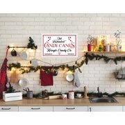 Old Fashioned Candy Canes Kringle Candy Co 13.5 x 19.5 Framed Christmas Wall Decor Sign Poster