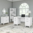 thumbnail image 3 of Bush Furniture Somerset 60" Double Pedestal Desk, White, 3 of 8