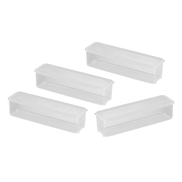4 recipientes para pasta, transparentes, sellados, para guardar verduras y frutas en el frigorífico o cocina.