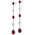 thumbnail image 2 of 14k White Gold Garnet and White Topaz Dangle Earrings - 51.3mm, 2 of 5