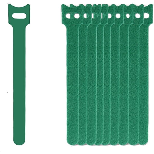 Bridas reutilizables (100 unidades), correas de sujeción para auriculares, teléfonos, gestión de cables, cierres de velcro (15 cm), color verde (pequeño)