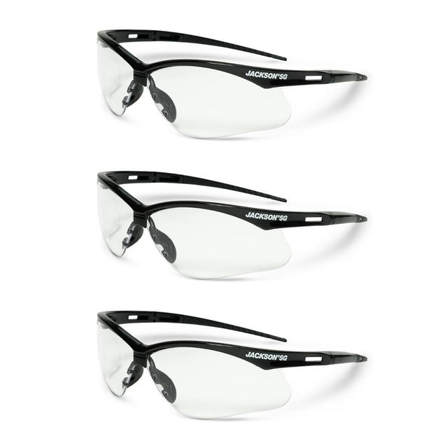 Gafas de seguridad Jackson Safety SG con lentes antiarañazos, paquete de 3