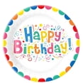thumbnail image 1 of Vajilla desechable de papel de colores para cumpleaños, arreglos festivos para niños, suministros para platos de papel para tartas de fiesta, 1 of 6