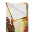 thumbnail image 2 of Turkey Soft Flannel Fleece Blanket, Cornucopia and Animal with a Beak Poultry Pattern Fall Season Fruits Autumn Leaves, Cozy Plush for Indoor and Outdoor Use, 50" x 70", Multicolor, by Ambesonne, 2 of 5