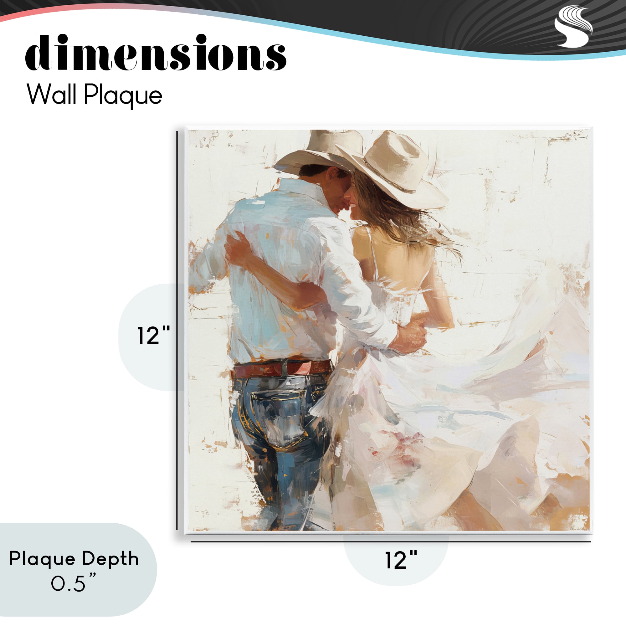 Stupell Industries Cowgirl Romance Couple Wall Plaque Art, design by Tina LeCour