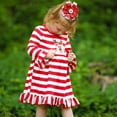 thumbnail image 4 of AnnLoren Girls Boutique Red Stripe Christmas Rudolf the Reindeer Swing Dress, 4 of 7