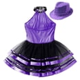 thumbnail image 5 of iixpin Little Girls Sequin Leotard Tutu Skirt Shiny Ballet Tutu Dress 4-16 Years Modern Jazz Latin Dance Costume Purple 4, 5 of 6