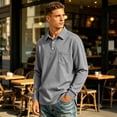 thumbnail image 5 of Mens Long Sleeve Polo Shirts Casual Polo Tshirt Button Work Pullover Shirt Regular Fit Polo Tee with Pocket with Pocket, 5 of 5