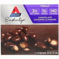 (Pack of 2 )Atkins, Endulge, Chocolate Covered Almonds, 5 Bars, 1 oz (28 G) Each