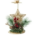 thumbnail image 2 of AURORA TRADE Christmas Candlestick Simulation Pine Needles Pine-cones Snowflake/Star/Elk Candle Stand Desktop Ornament Lovely Candleholder Ornament Wedding Party Table Decoration Christmas Gift, 2 of 8