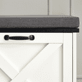 thumbnail image 5 of Shoe Storage Bench with Cushion Seat, 2 Flip Drawers & Adjustable Shelves for Hallway, Bathroom, Garage, White, 5 of 6