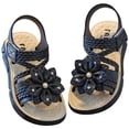 thumbnail image 4 of Hessimy Girls Toddler/Little Kid Closed-Toe Flower Summer Dress Sandals Shoes(Black,12), 4 of 8
